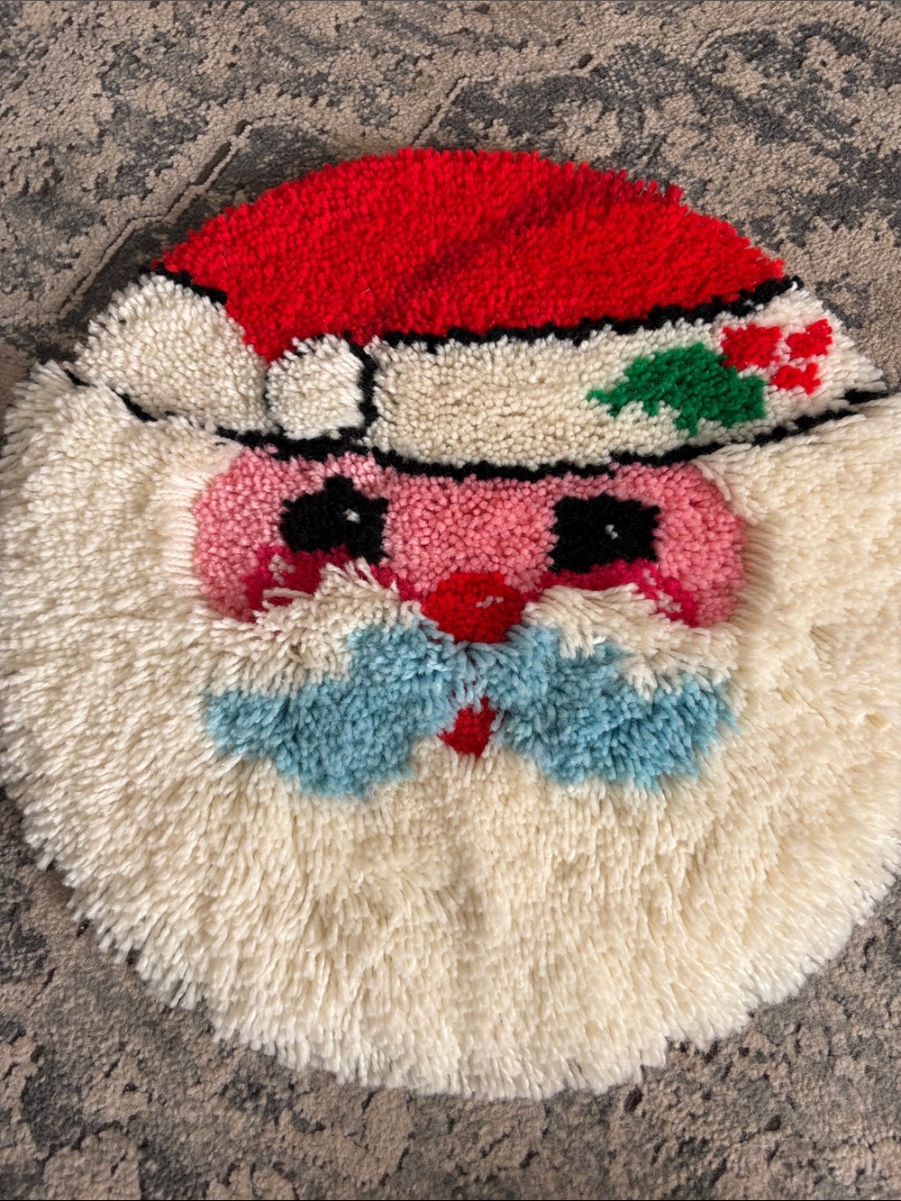 Vintage Santa Face latch, hook, decorative- Red, Cream, Blue